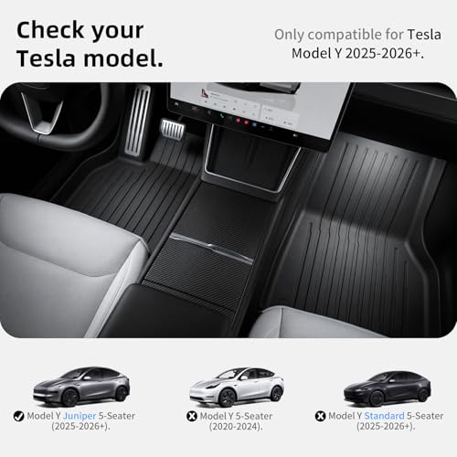 6 Pcs Floor Mats for Tesla Model Y Juniper Accessories 2025 2026 (6 Count)