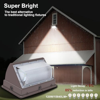 120W LED Wall Pack Light for Yard