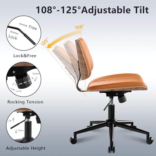 Modern Armless Office Chair with Wheels