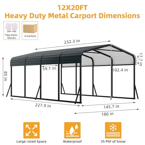 12x20 ft Carport