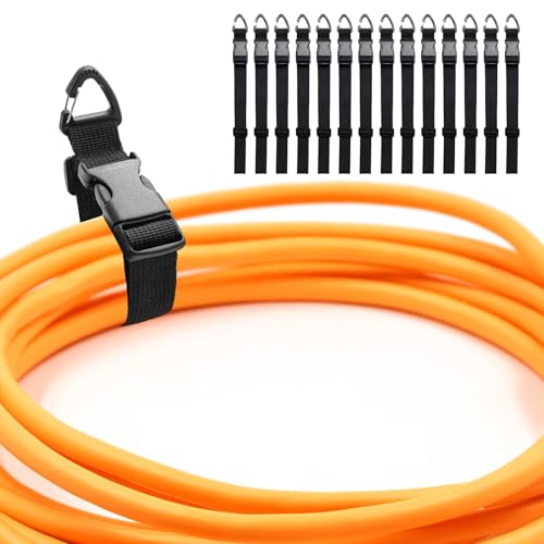 14 Pack 17 Inch Adjustable Extension Cord Holder Organizer with Triangle Buckle Heavy Duty Cable Organizer Versatile Tools Storage Strap Holder for Garage Storage Organization Supplies (14 Count)