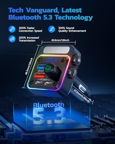 54W Bluetooth 5.3 Car Adapter