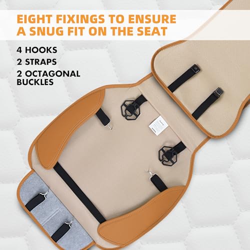 Leather Car Seat Covers Front 2PC Waterproof Universal Cognac