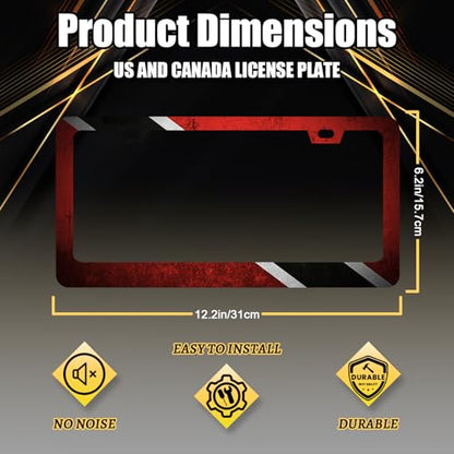 Stainless Steel Trinidad and Tobago Flag License Plate Frame 12.2 x 6.2Inch