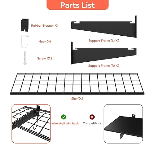2 Pack Garage Wall Shelves