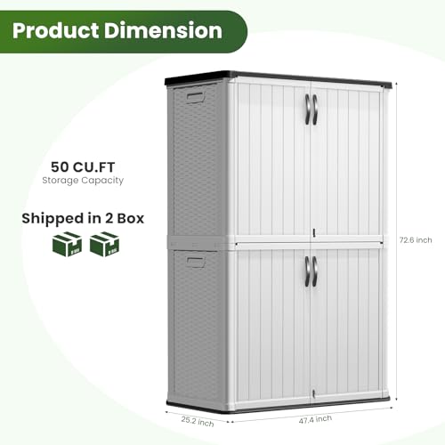 Outdoor Storage Cabinet with Lockable Doors
