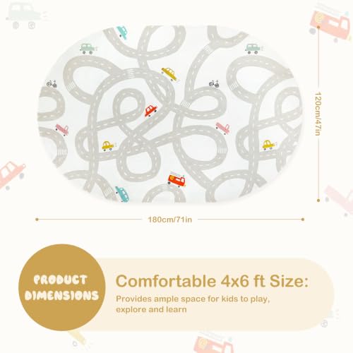 Kids Car Rug 4x6 Washable Non