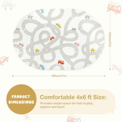 Kids Car Rug 4x6 Washable Non