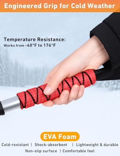 27" Car Snow Brush and Ice Scrapers for Car Windshield Red (2 Count)