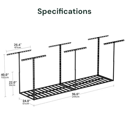 2x8 Garage Storage Overhead Rack Organization (2 Count)