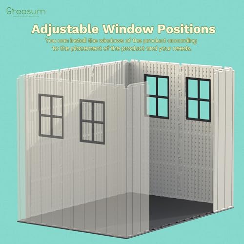 8x6FT Plastic Outdoor Storage Shed with Floor
