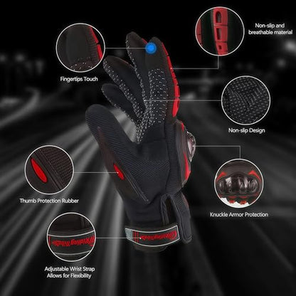 Motorcycle Gloves for Men and Women Touchscreen Guantes Para Motocicleta Hombre for Powersports BMX ATV MTB Motocross Scooter Dirt Bike Riding Gloves Motorcycle Mens Helmets Accessories