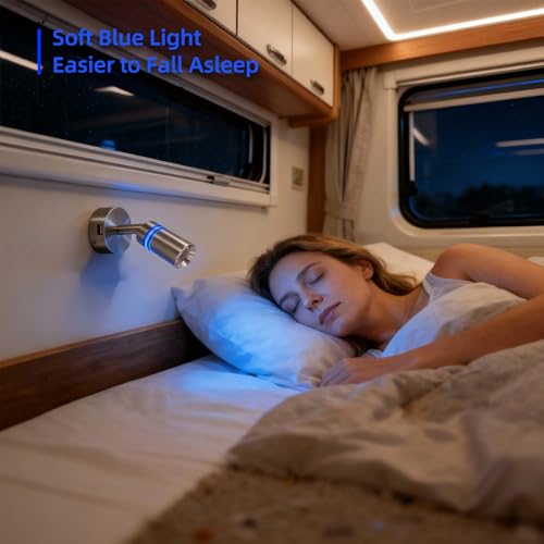 12V Interior LED RV Reading Lamp with 5V USB Port