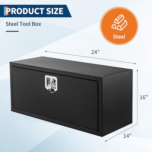 Black Steel Truck Bed Tool Box
