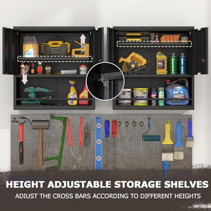 Garage Storage Cabinet with Locking Doors and Adjustable Shelves