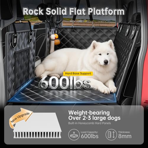 RYNVALE [2026 Upgraded] Hard Bottom Car Seat Cover for Dogs in Trucks
