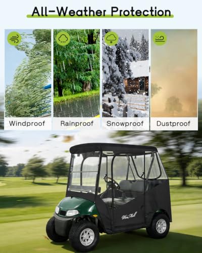 Golf Cart Enclosure 2 Passenger Rain Cover for EZGO TXT & RXV