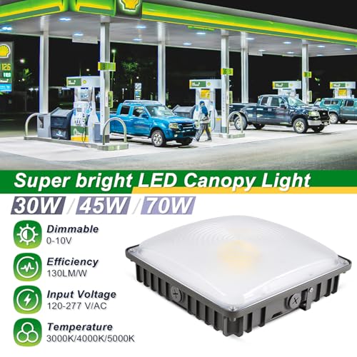 LED Canopy Garage Light 3CCT LED Gas Station Commercial Fixture Lights