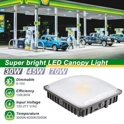LED Canopy Garage Light 3CCT LED Gas Station Commercial Fixture Lights