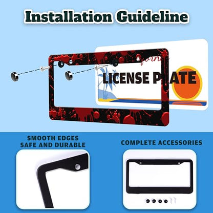 Red Blood Drop License Plate Frame Blood Spatter License Plate Holder