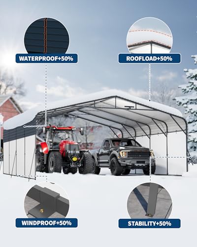 20x20FT Metal Carport Heavy