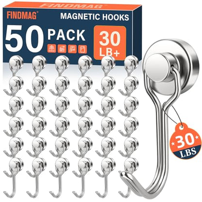 50 Pack Magnetic Hooks (50 Count)