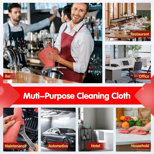 Red Microfiber Cleaning Cloth (8 Count)