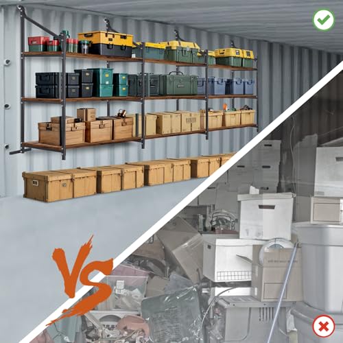 Shipping Container Shelving Storage Bracket 4Pcs Heavy Duty Cargo Shipping Container Shelf Shelving Brackets Universal (4 Count)