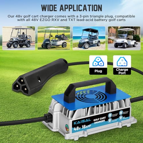 EZGO Golf Cart Charger 48 Volt 18 AMP Golf Cart Battery Charger 1250W for 48V EZ