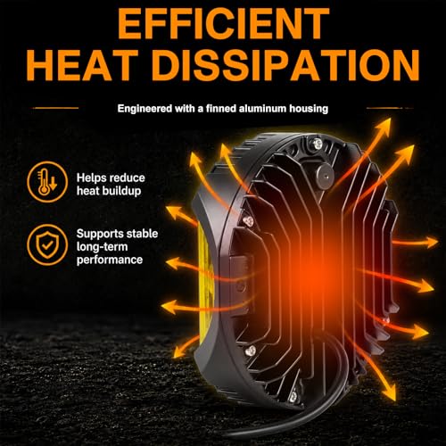 2PCS 5 Inch Yellow Round Side Shooter Offroad Fog Lights Amber DRL 90W 3 Modes 270° Wide Range Super Bright LED Pods Light Kit for Pickup Truck ATV UTV SUV