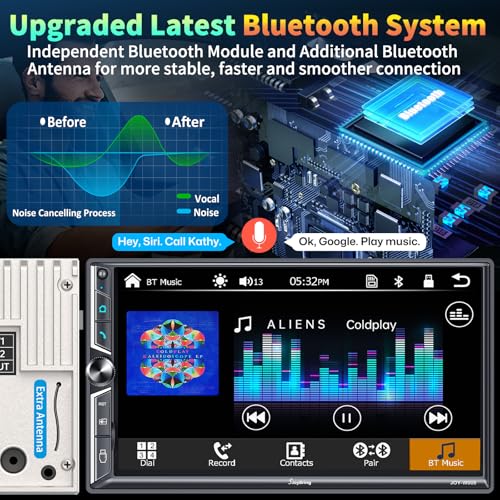 7" Double Din Car Stereo Compatible with Wireless Apple CarPlay & Android Auto
