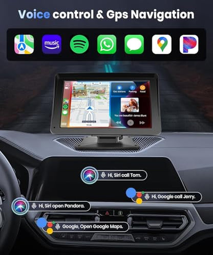 Portable Car Stereo with Wireless Carplay 7Inch Carplay Screen