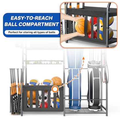 Heavy Duty Garage Sports Equipment Organizer