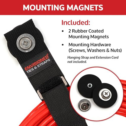 Black Heavy Duty Magnet for Hanging Straps (2 Count)
