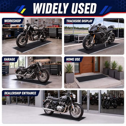Motorcycle Mat Garage Floor Rug Washable Parking Mats for Garage Floors Non Slip Oil Absorbent Pad Rubber Backing Layer Protects Floor