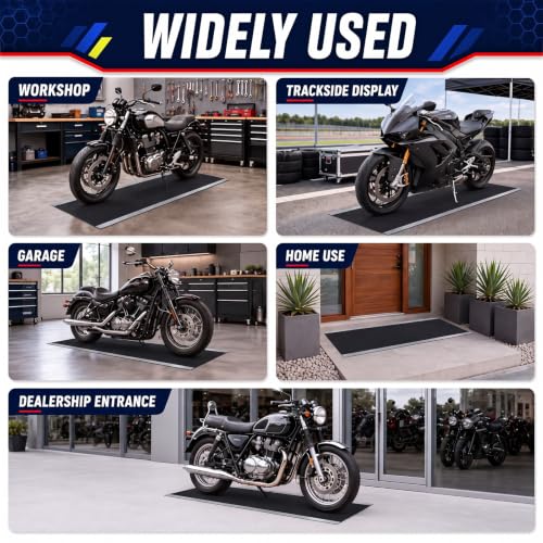 Motorcycle Mat Garage Floor Rug Washable Parking Mats for Garage Floors Non Slip Oil Absorbent Pad Rubber Backing Layer Protects Floor