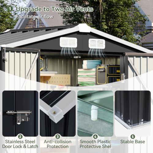 6'x4' Outdoor Storage Shed with Base