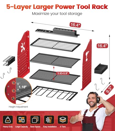 Power Tool Organizer Wall Mount with 6