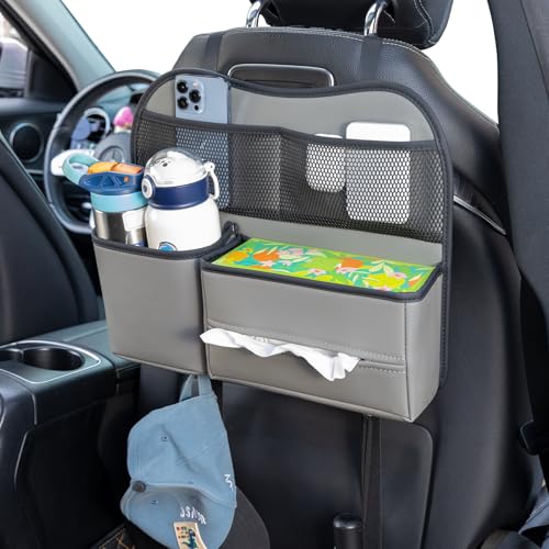 Multifunctional Car Seat Back Organizer with Large Tissue Box Holder