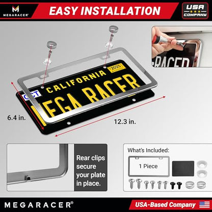 Polished Mirror Chrome Silver License Plate Frame