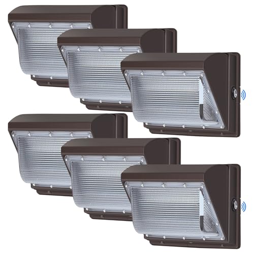120W 6 Pack LED Wall Pack Lights for Barn Shop Garage (6 Count)