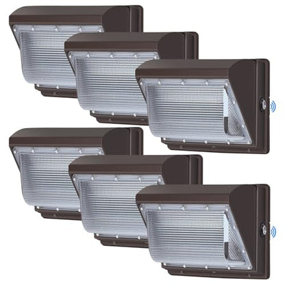 120W 6 Pack LED Wall Pack Lights for Barn Shop Garage (6 Count)