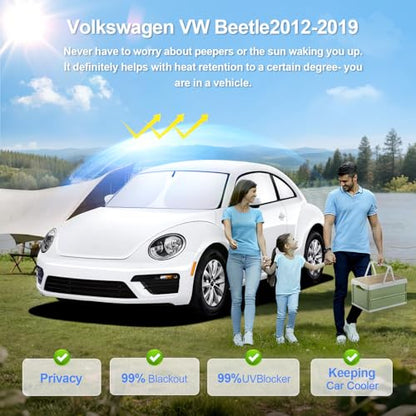 6pcs Car Window Shades for Volkswagen VW Beetle 2012 (6 Count)
