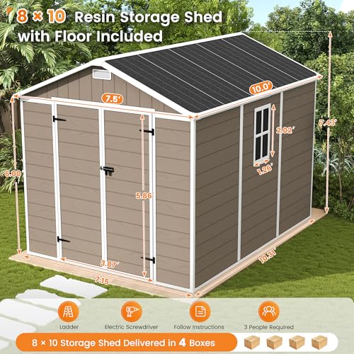 Outdoor Resin Storage 8x10 FT Shed