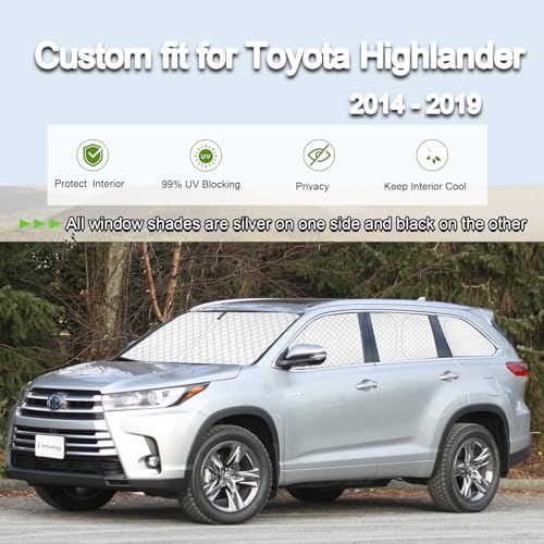 8pcs Thicken Sun Shades for Toyota Highlander 2014 (8 Count)