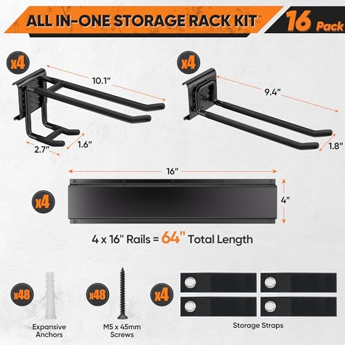 Heavy Duty Garden Tool Organizer Metal Wall Mount