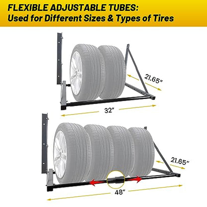 Adjustable Tire Rack Wall Mount for Garage
