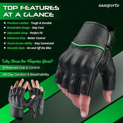 Motorcycle Gloves Men's Leather Motorbike Gloves Touchscreen Function