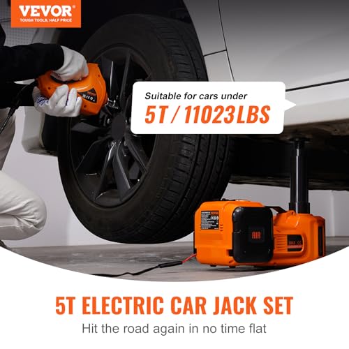 Electric Car Jack 5 Ton with Electric Impact Wrench & Inflator Pump