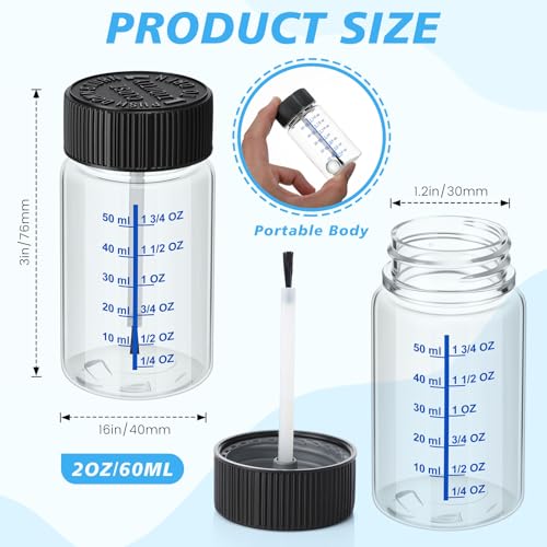 60 Pcs Touch up Paint Bottle with Brush Mixing Ball (60 Count)